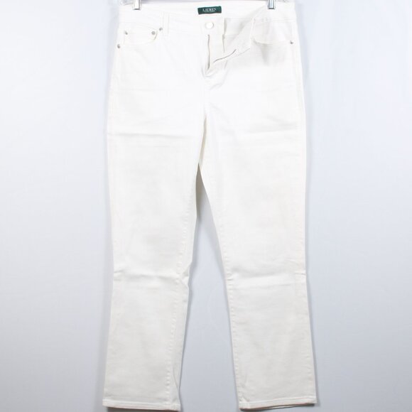 Lauren Ralph Lauren Women's Jean 10 White/Ivory Cotton Poly - Picture 5 of 8
